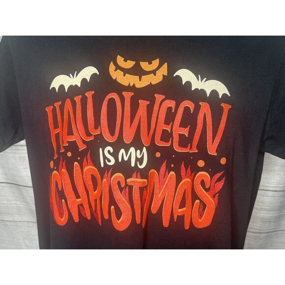 Halloween Is My Christmas Black Women’s T-Shirt Holiday Tee Shirt Size XL - Picture 3 of 9